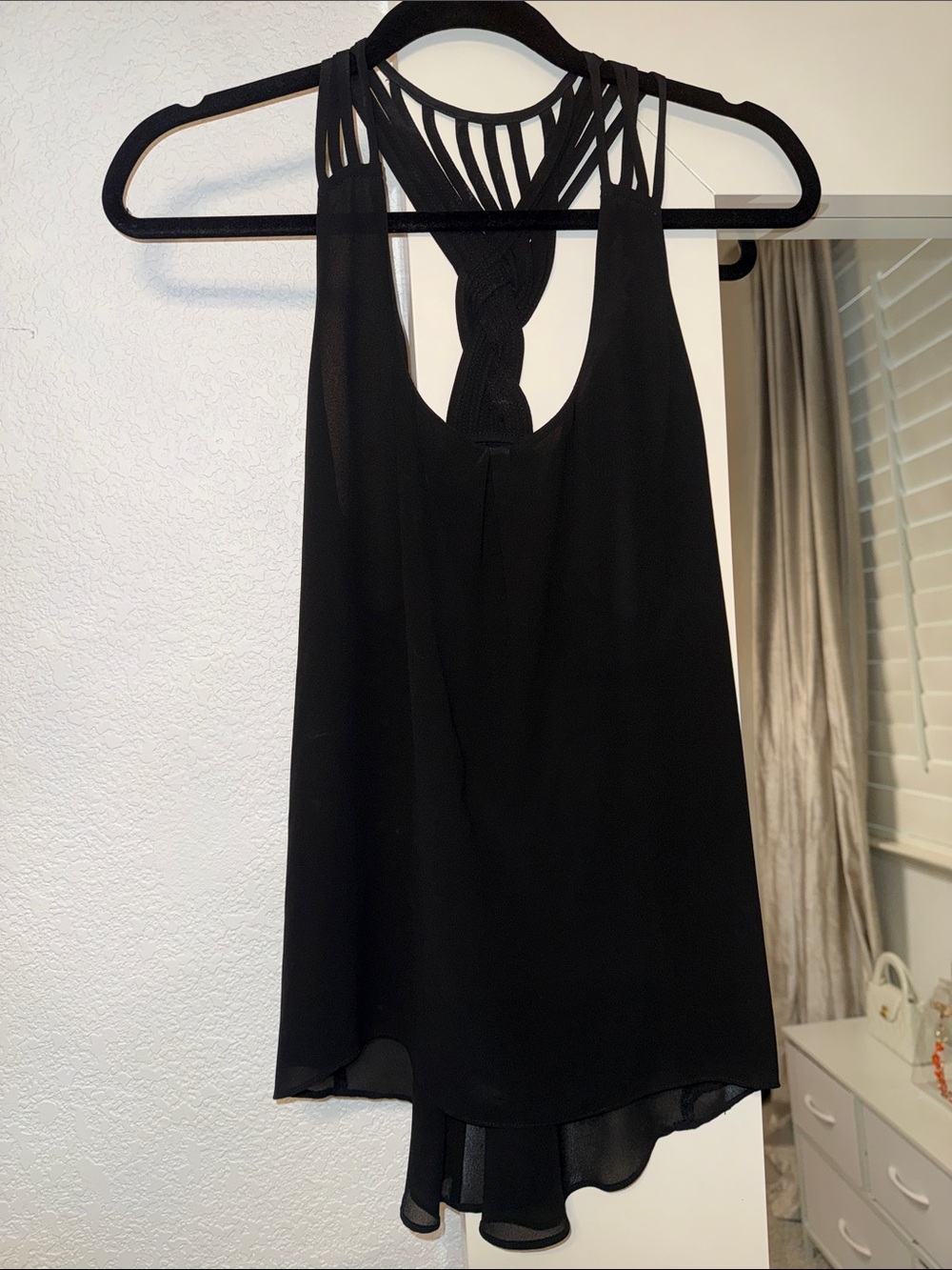 Naked Zebra Black Strappy Back Camisole